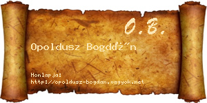 Opoldusz Bogdán névjegykártya